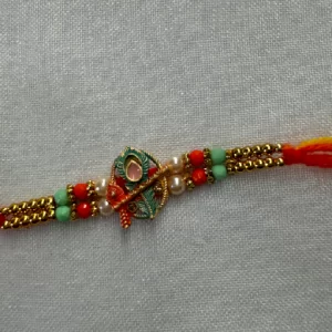 Adult Rakhi - Red Green Peacock