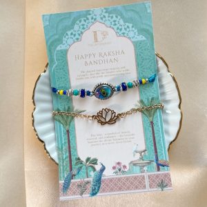 Dual Rakhi & Lotus Bracelet Set