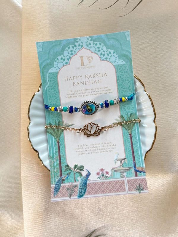 Dual Rakhi & Lotus Bracelet Set