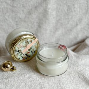 Scented Candle – Glass Jar with Gold Lid